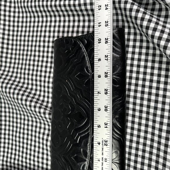 HOBO International Black Leather Tooled Embossed Pattern Clutch Long - Picture 4 of 8